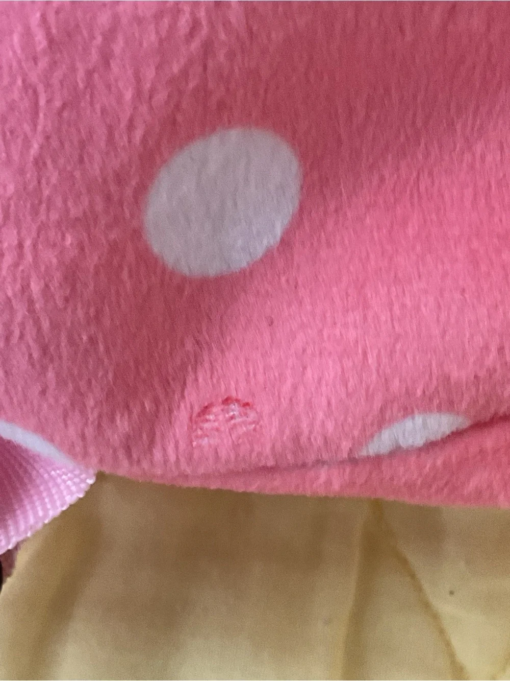 MAX-Pink Polka Dot Plush Doll Kids Backpack - Cute Doll Front 13 X11
